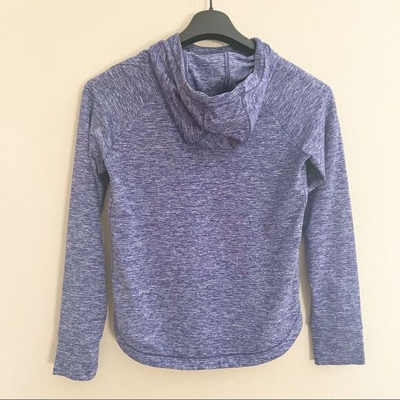 Athleta Girl Heathered Blue hooded sweatshirt Light weight Size XL 14 - Picture 2 of 4